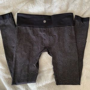 Athleta leggings size M with shimmery stripes